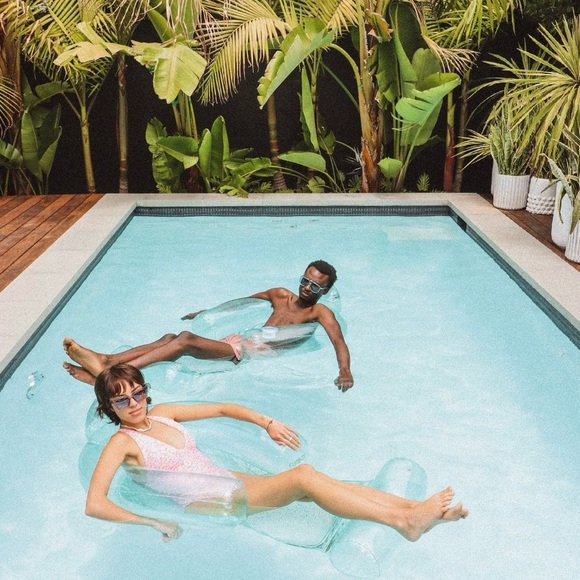 Funboy- NWT mesh chair float- clear blue- 53in long! - Picture 3 of 7